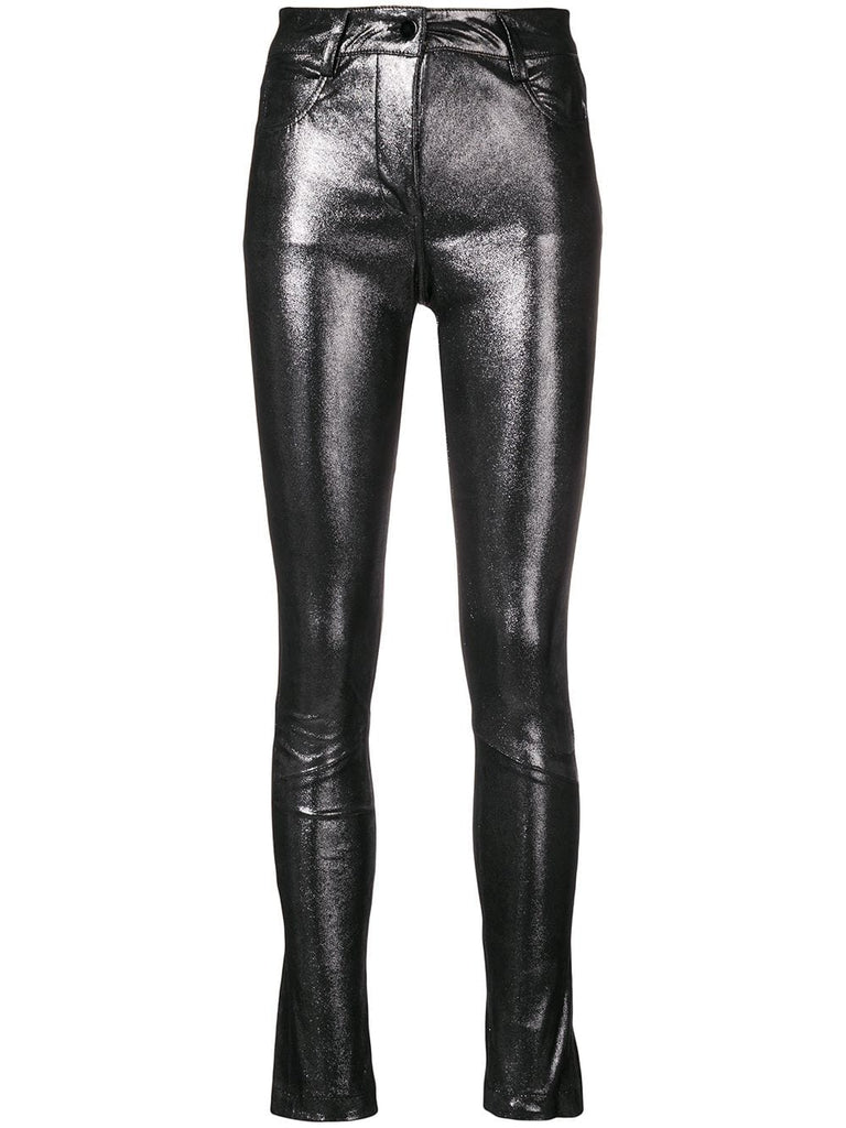 skinny-fit biker trousers