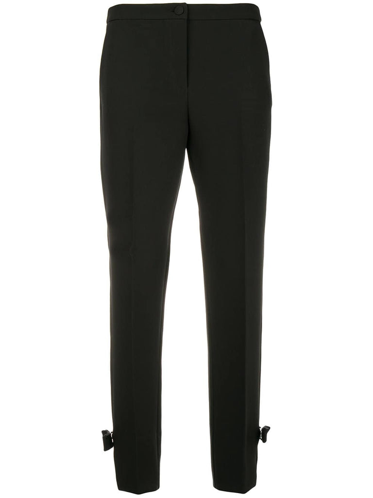 tapered bow detail cropped trousers