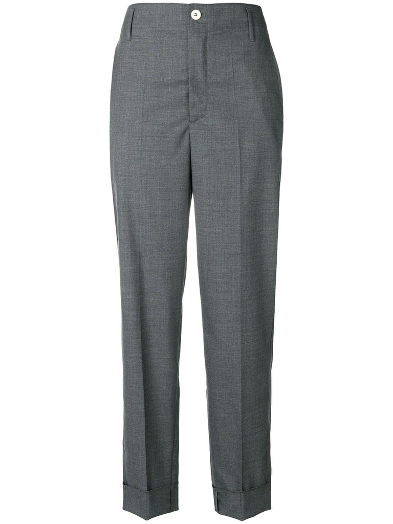 straight-leg tailored trousers