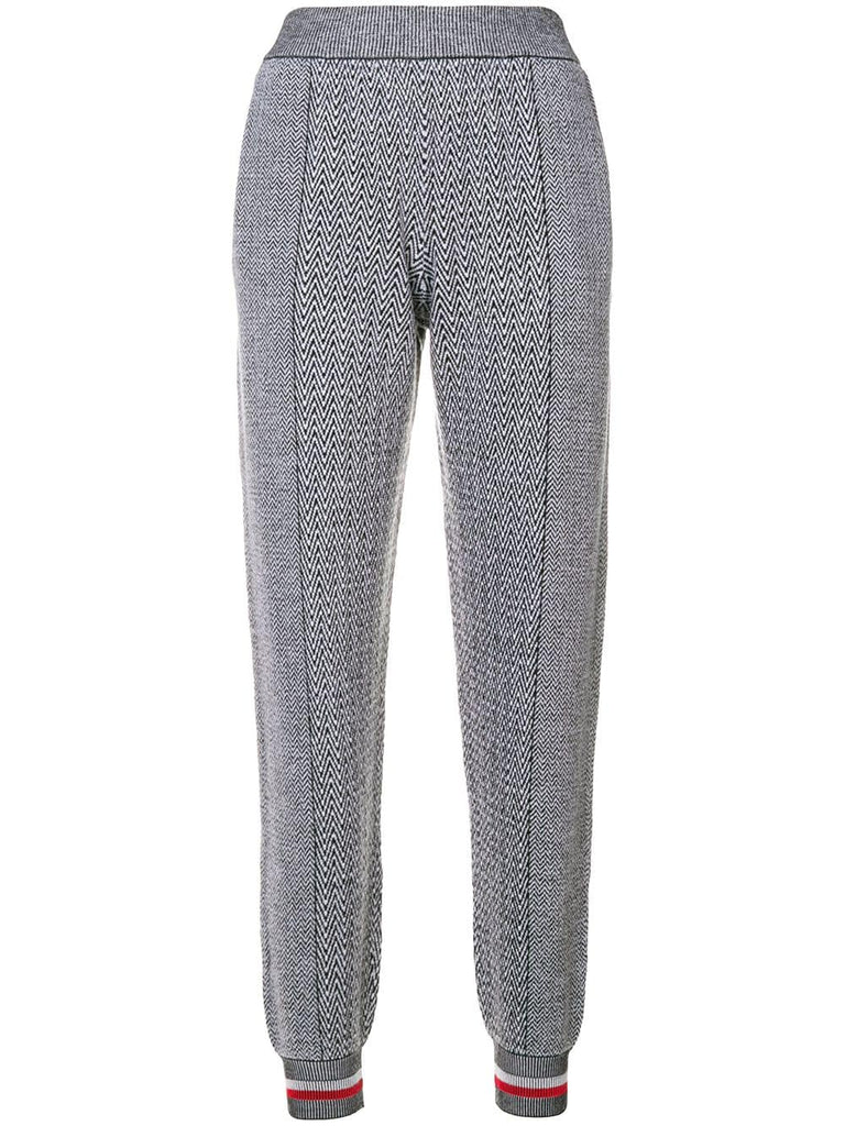 tapered zig-zag track pants