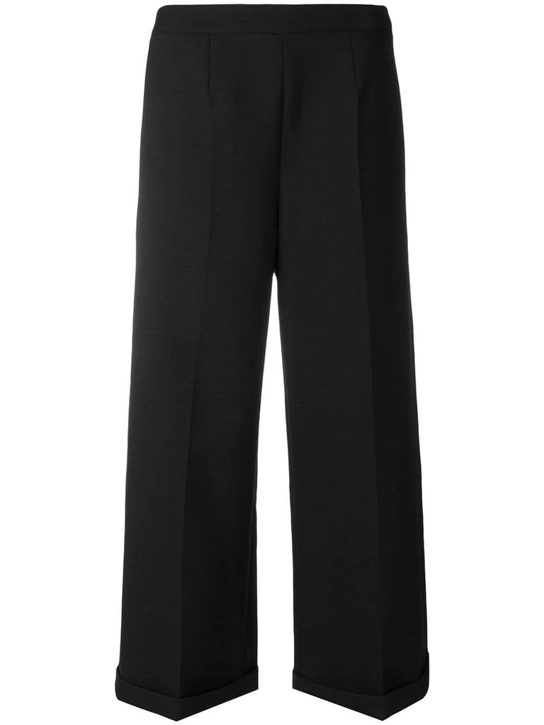 tailored wide leg cropped trousers