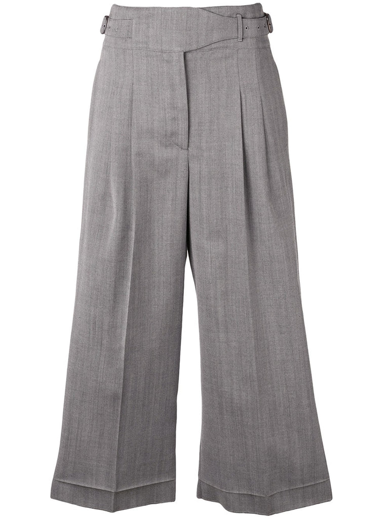 cropped herringbone trousers