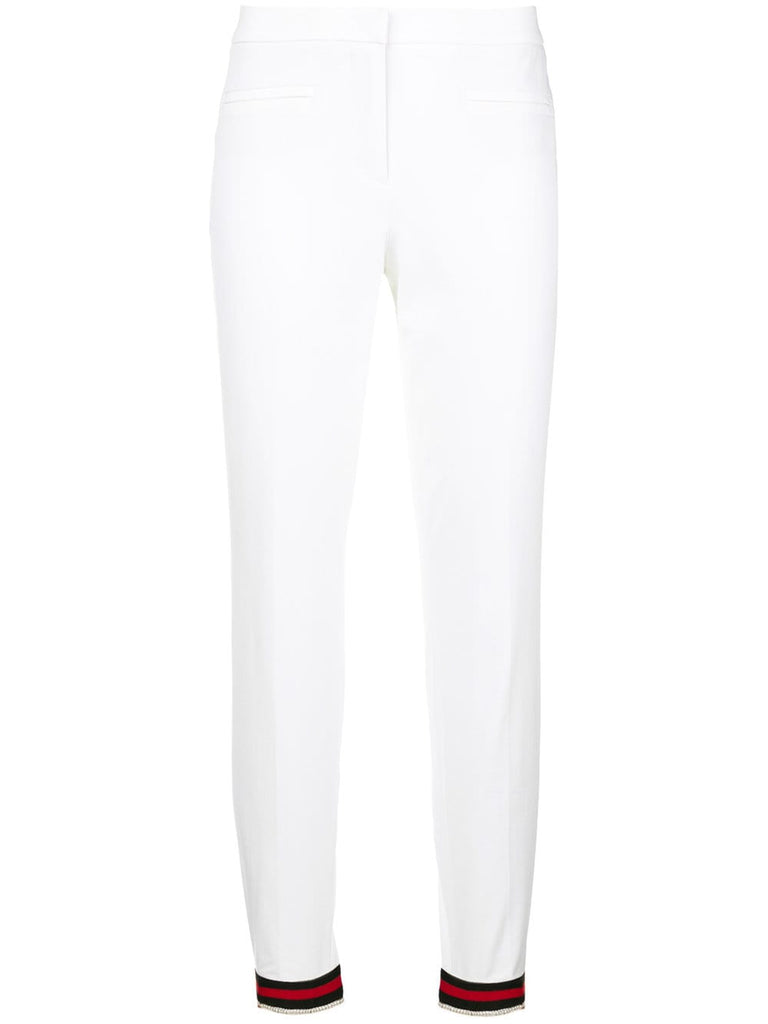 contrast-hem tailored trousers