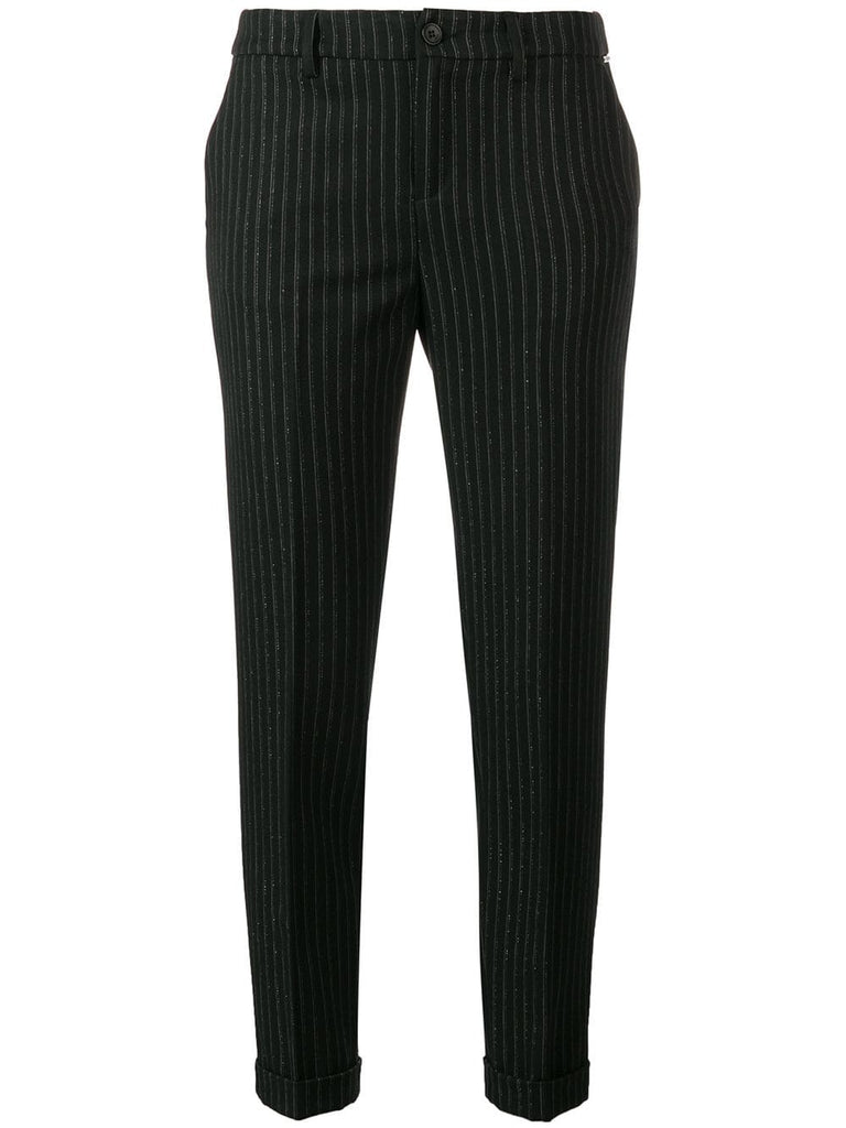 glitter pinstriped trousers