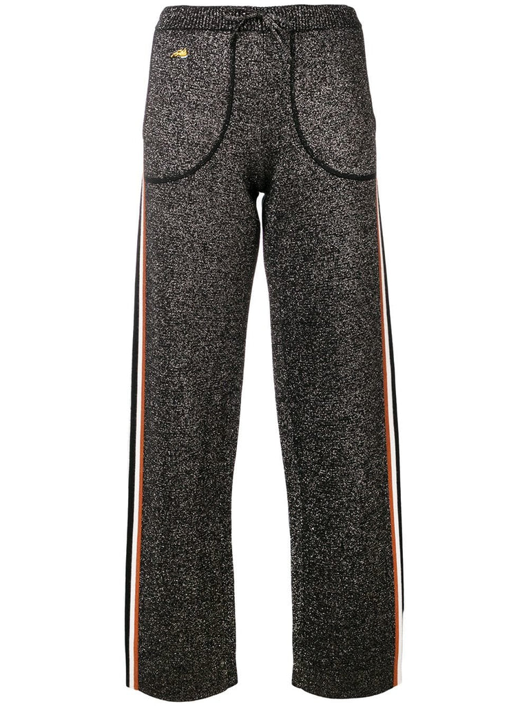 lurex knitted track pants