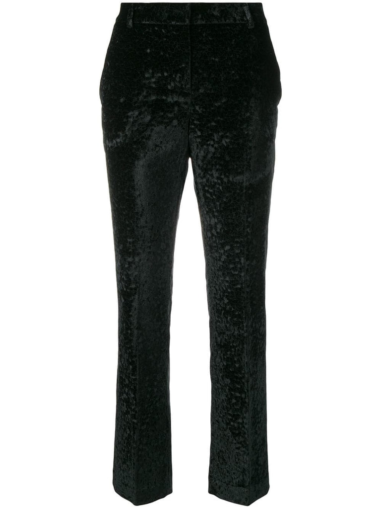 velvet cropped trousers