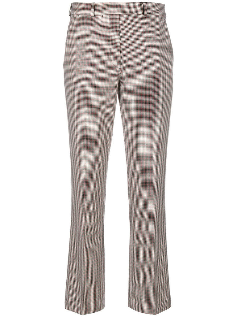 houndstooth straight-leg trousers