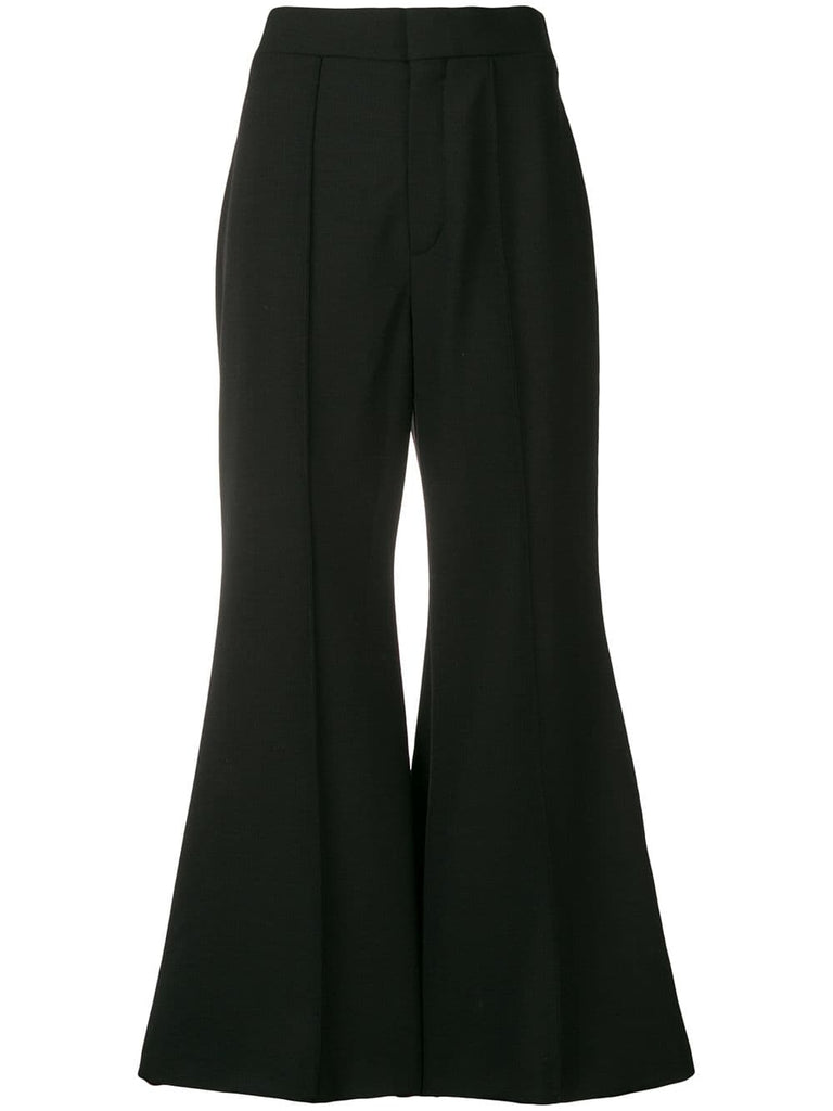 flared cropped trousers