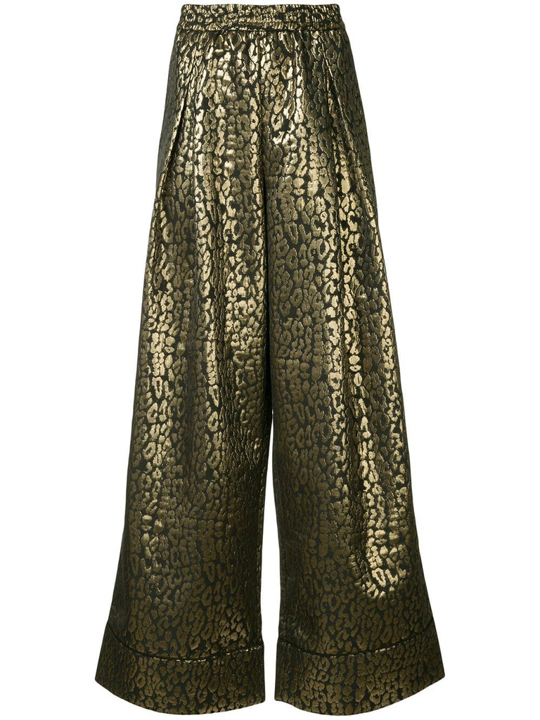 metallic palazzo trousers