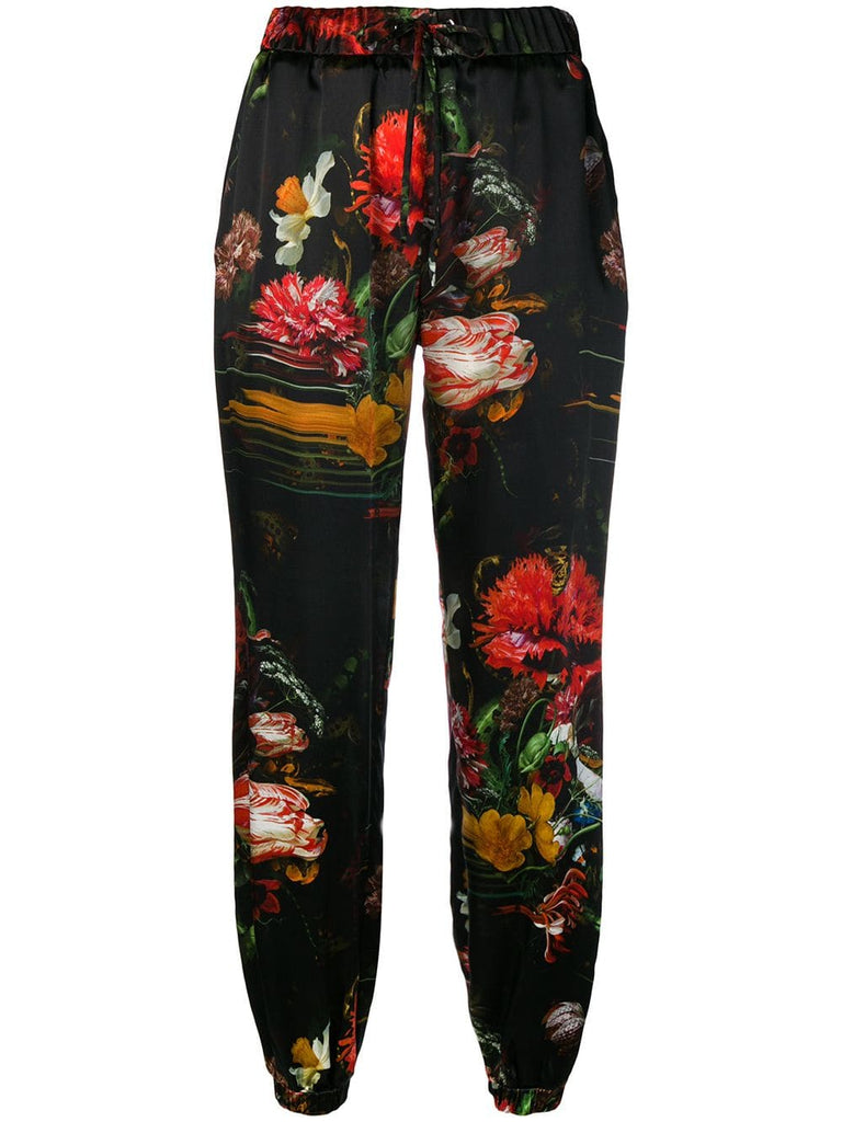 floral print tapered trousers