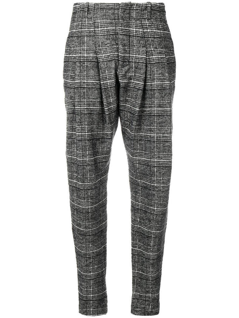 slim checked trousers