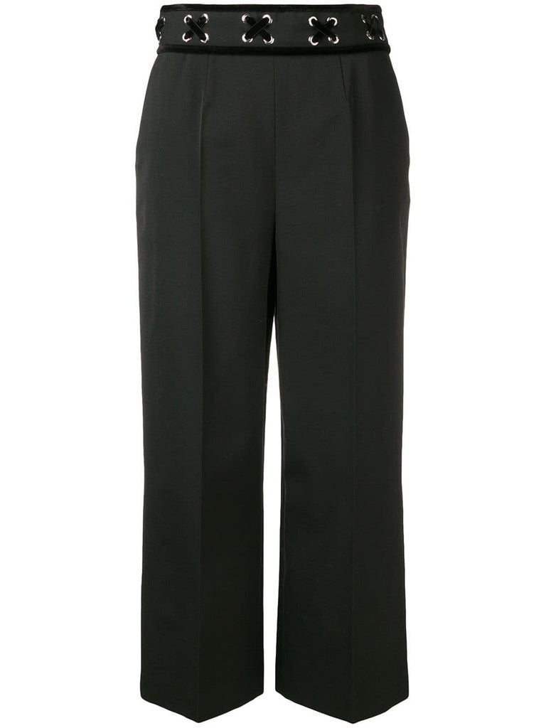 cropped high rise trousers