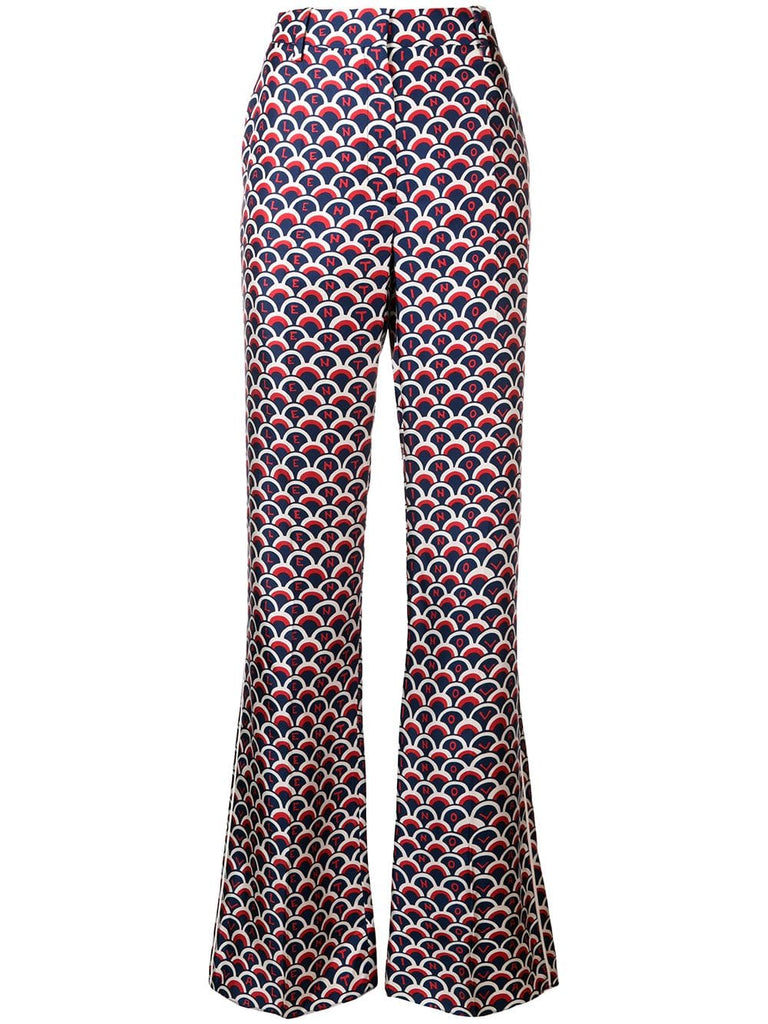 scalloped logo print trousers