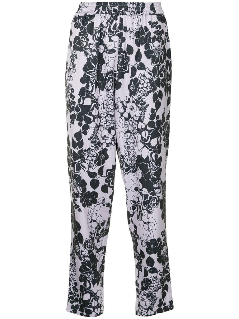 printed tapered trousers