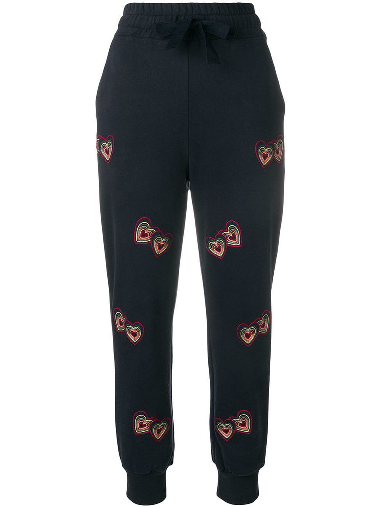 heart print track pants