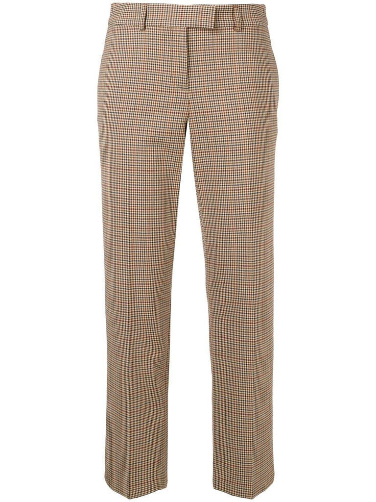 Cece checked crop trousers