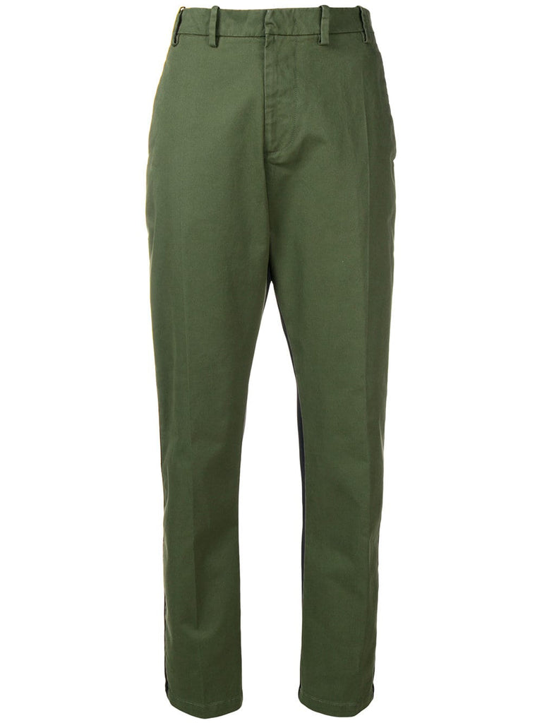 contrast fitted trousers