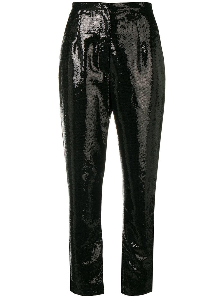 sequins embroidered trousers