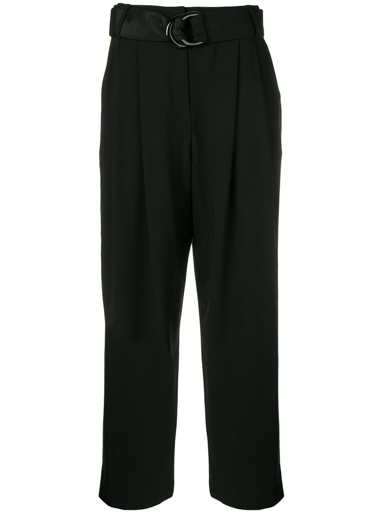 belted high waisted trousers