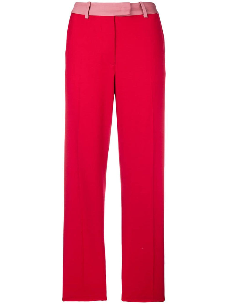 contrast waistband trousers