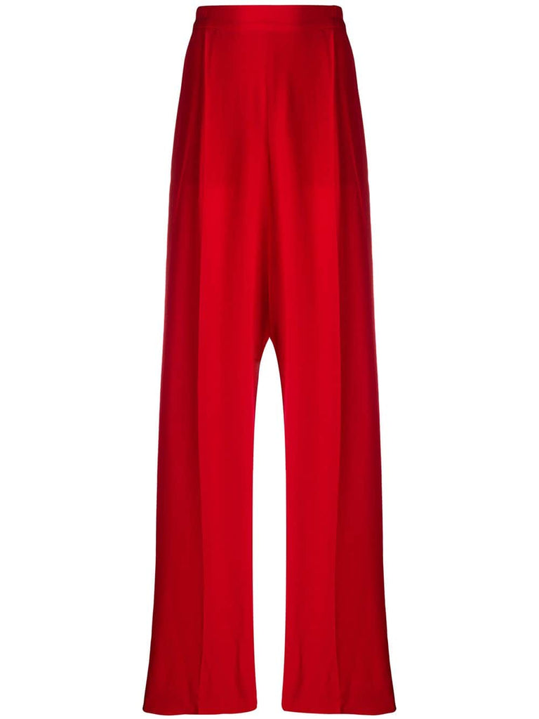 high-waisted wide-leg trousers