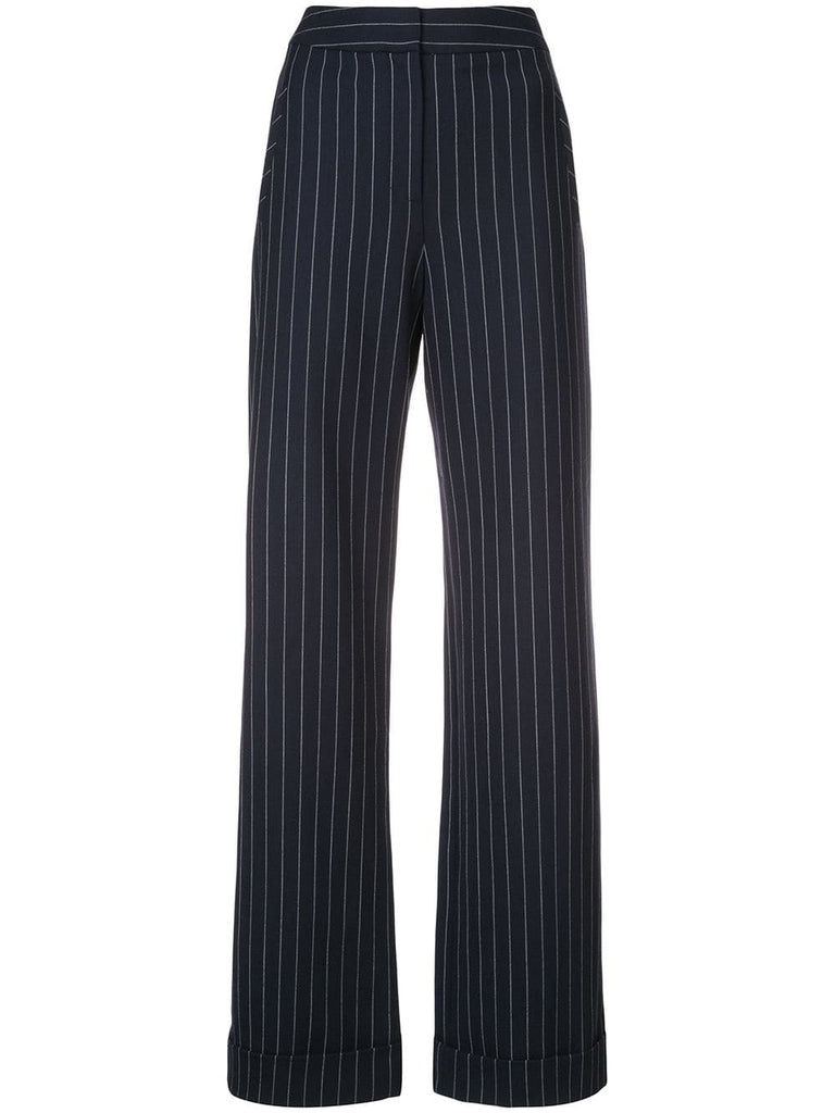 pinstripe tapered trousers