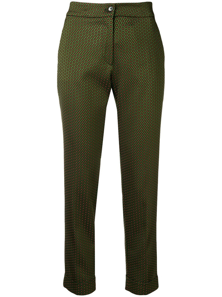 printed slim trousers