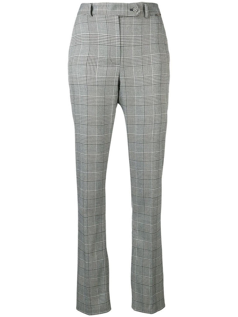 houndstooth slim-fit trousers