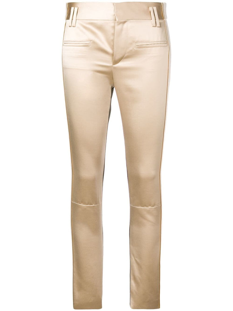 contrast slim-fit trousers