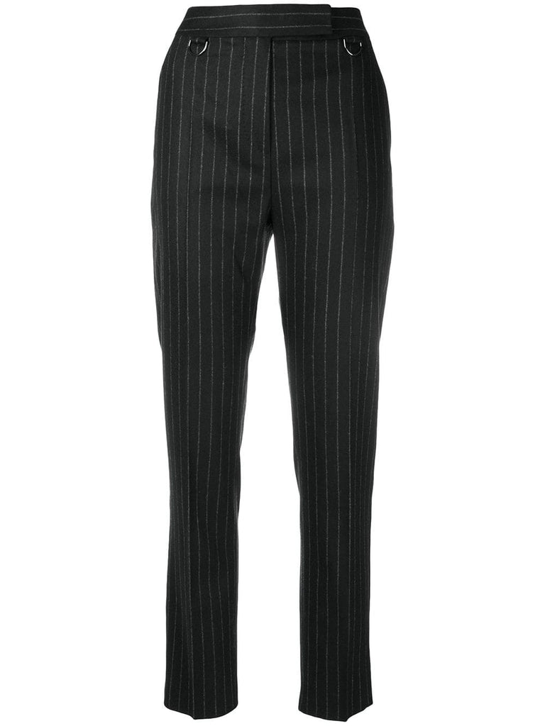 striped slim-fit trousers