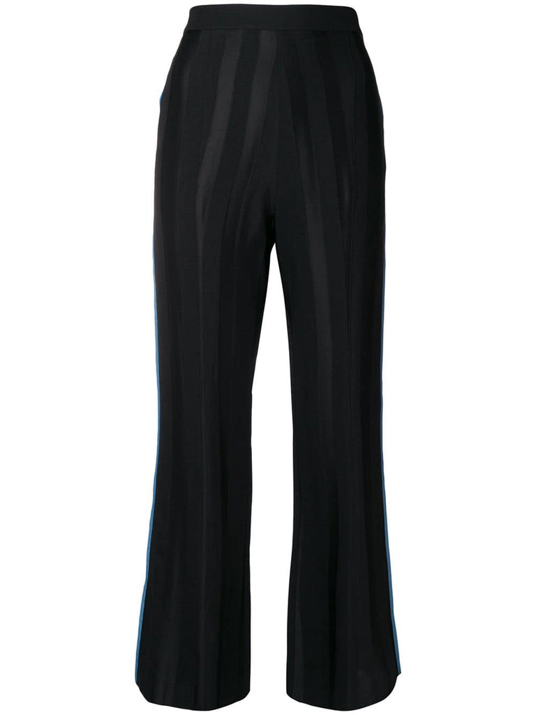 piped detail cropped trousers