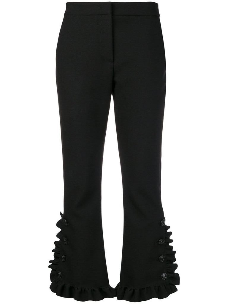 ruffled cropped trousers