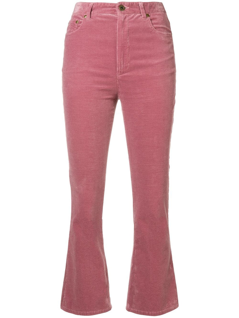 flared cropped corduroy trousers