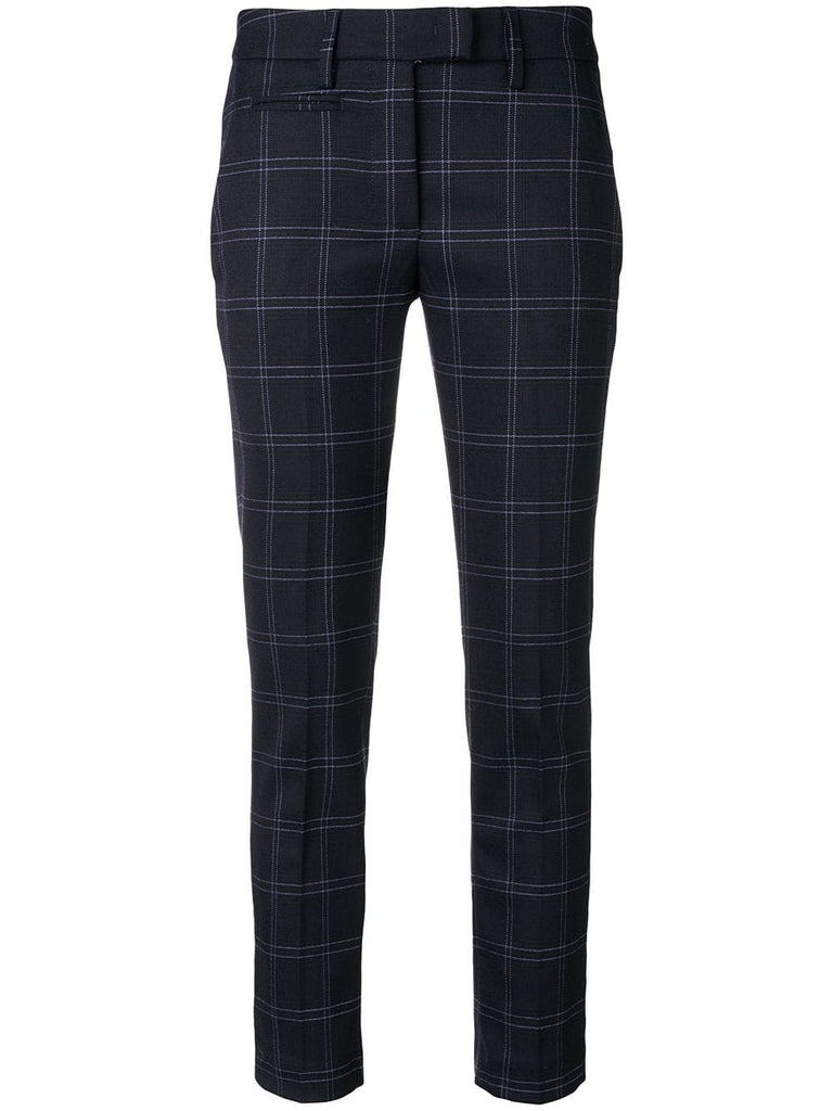 checked slim trousers