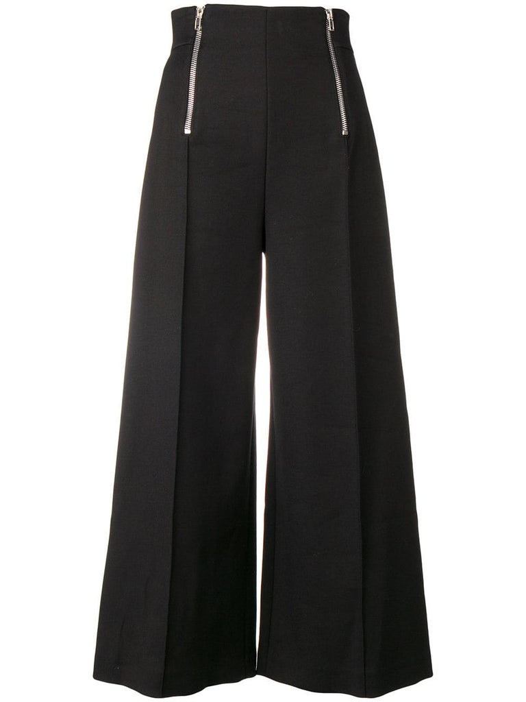 wide leg high-waisted trousers