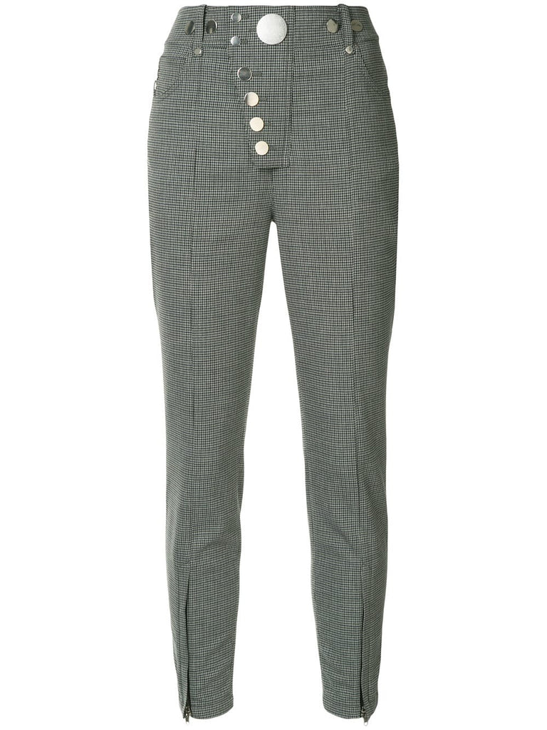 slim houndstooth trousers