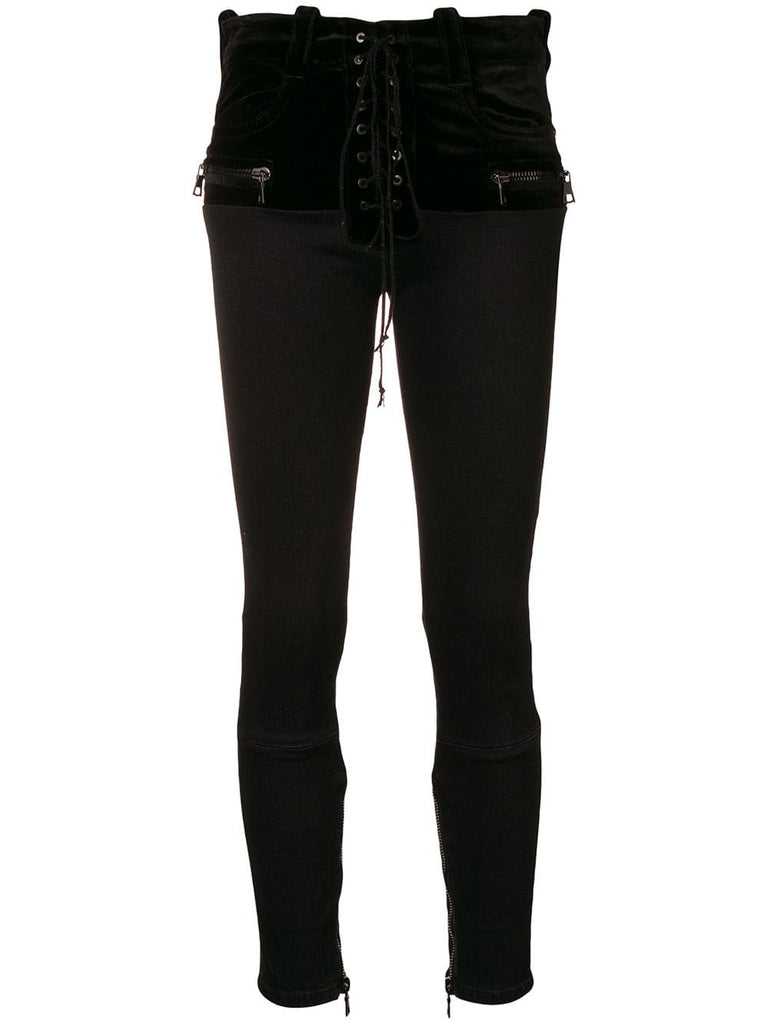 front fastened skinny jeans