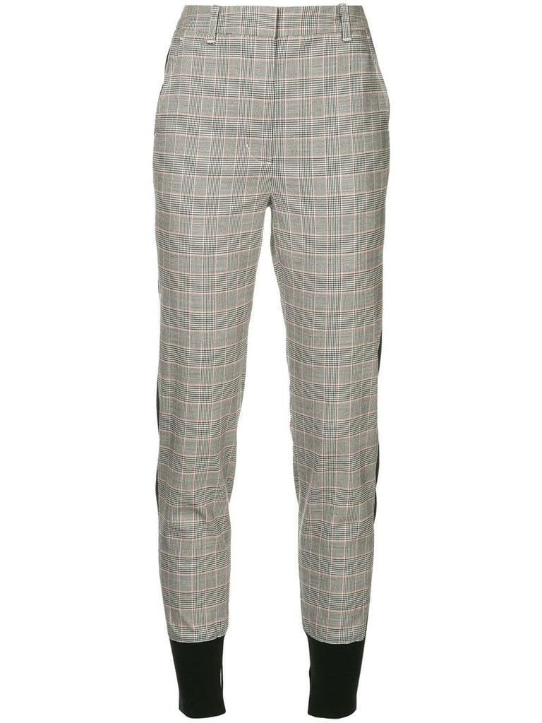 check print tapered trousers