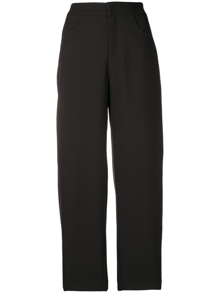 high-waisted cropped trousers