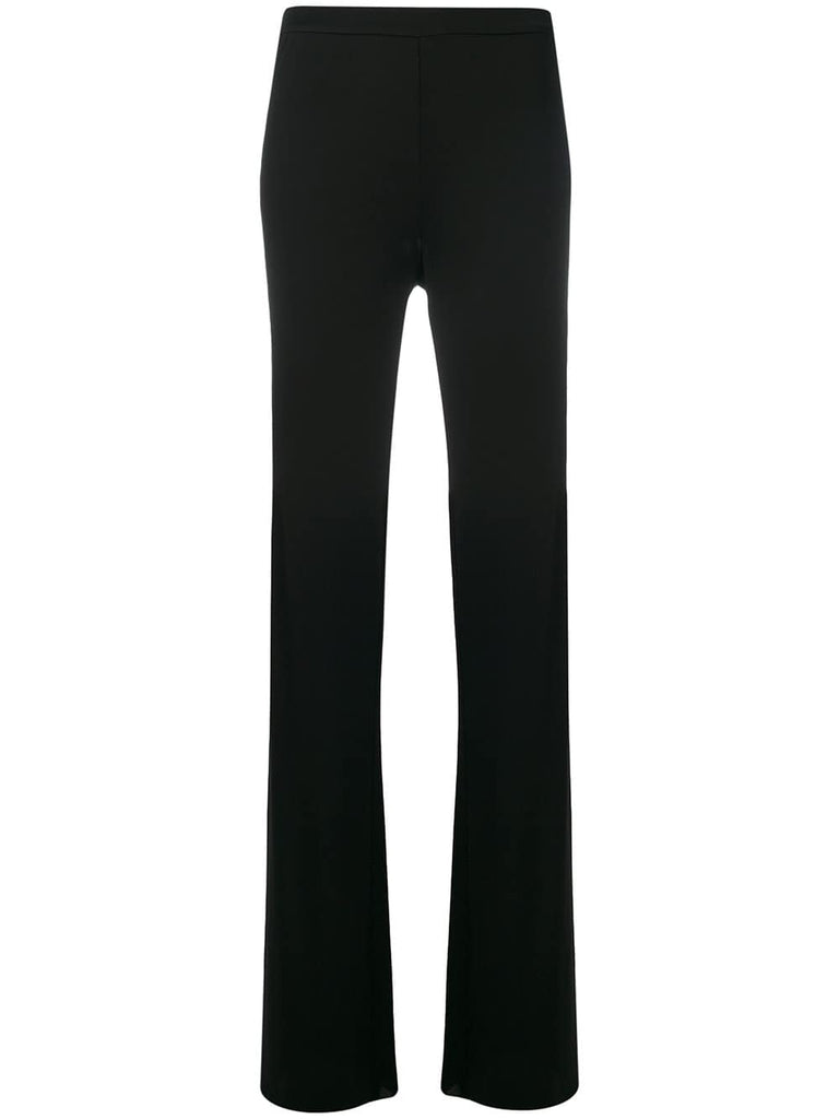 flared high-rise trousers