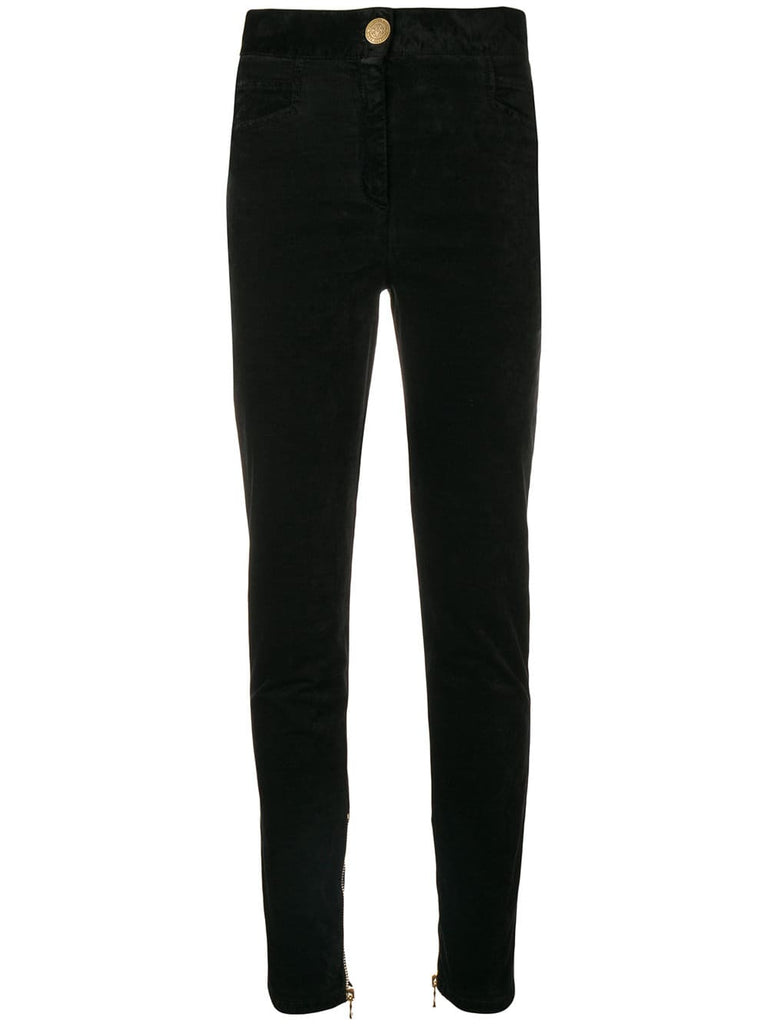 velour skinny trousers