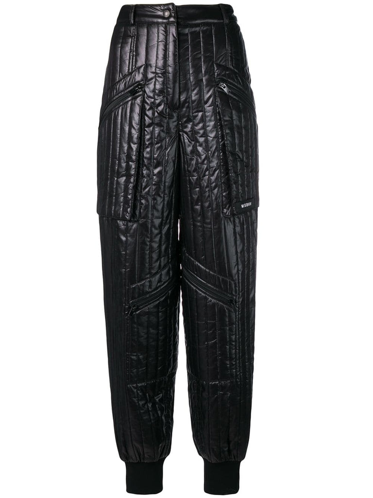 quilted tapered trousers