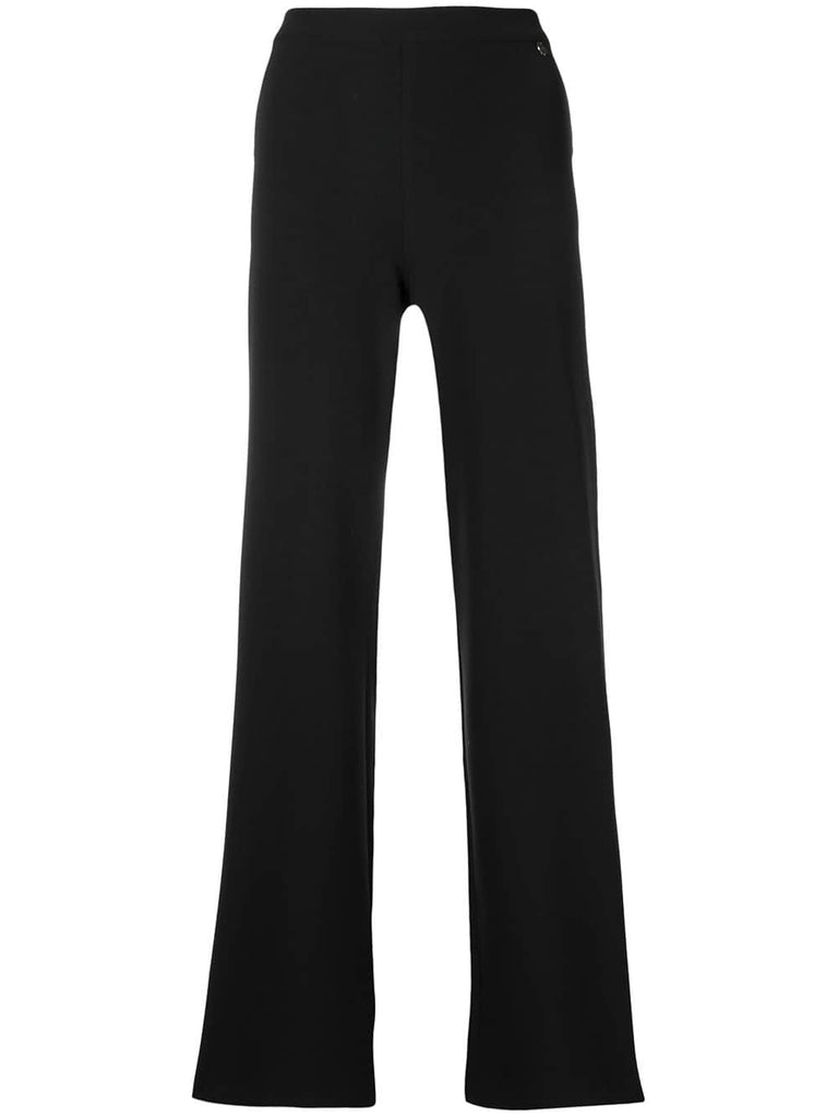 high-waisted palazzo trousers