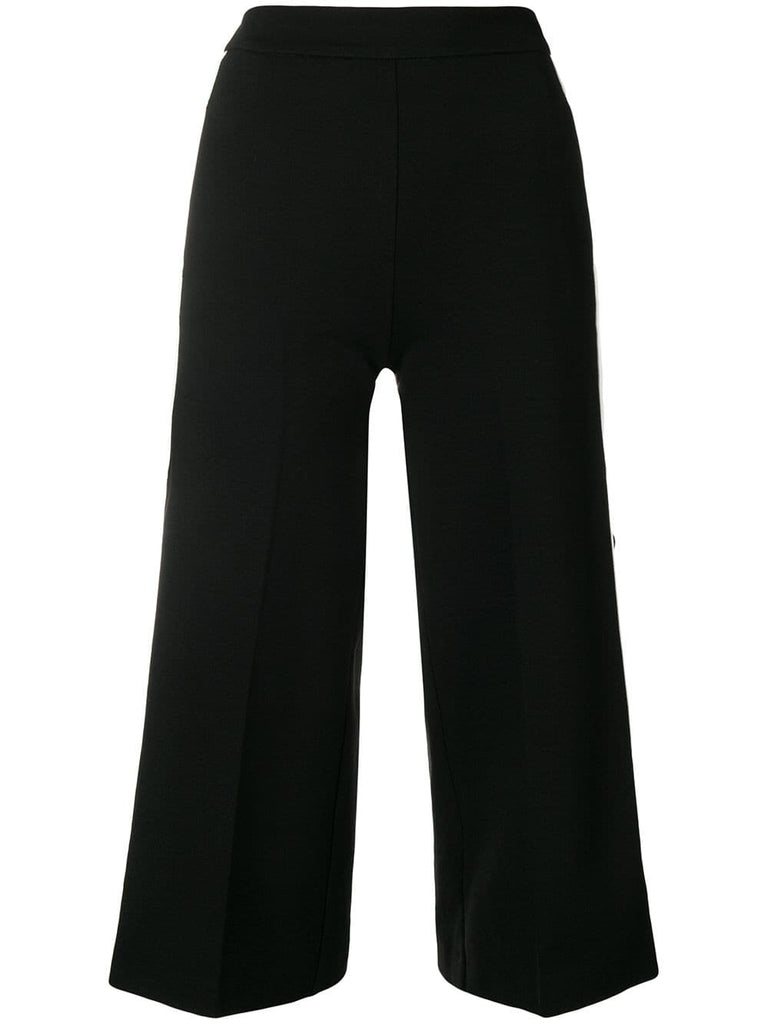 popper cropped trousers