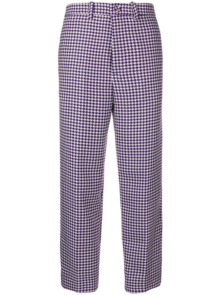 houndstooth cropped trousers