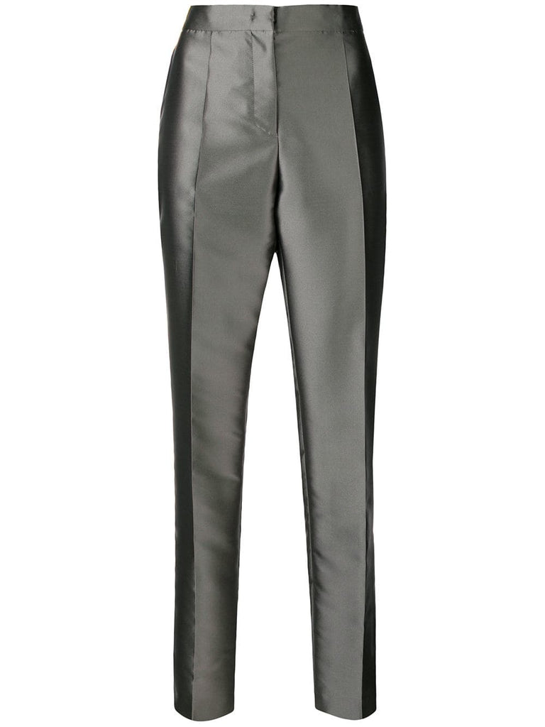 metallic tailored trousers