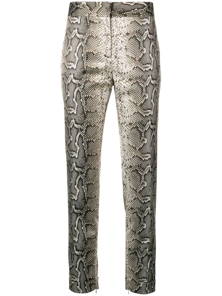 python printed tailored trousers