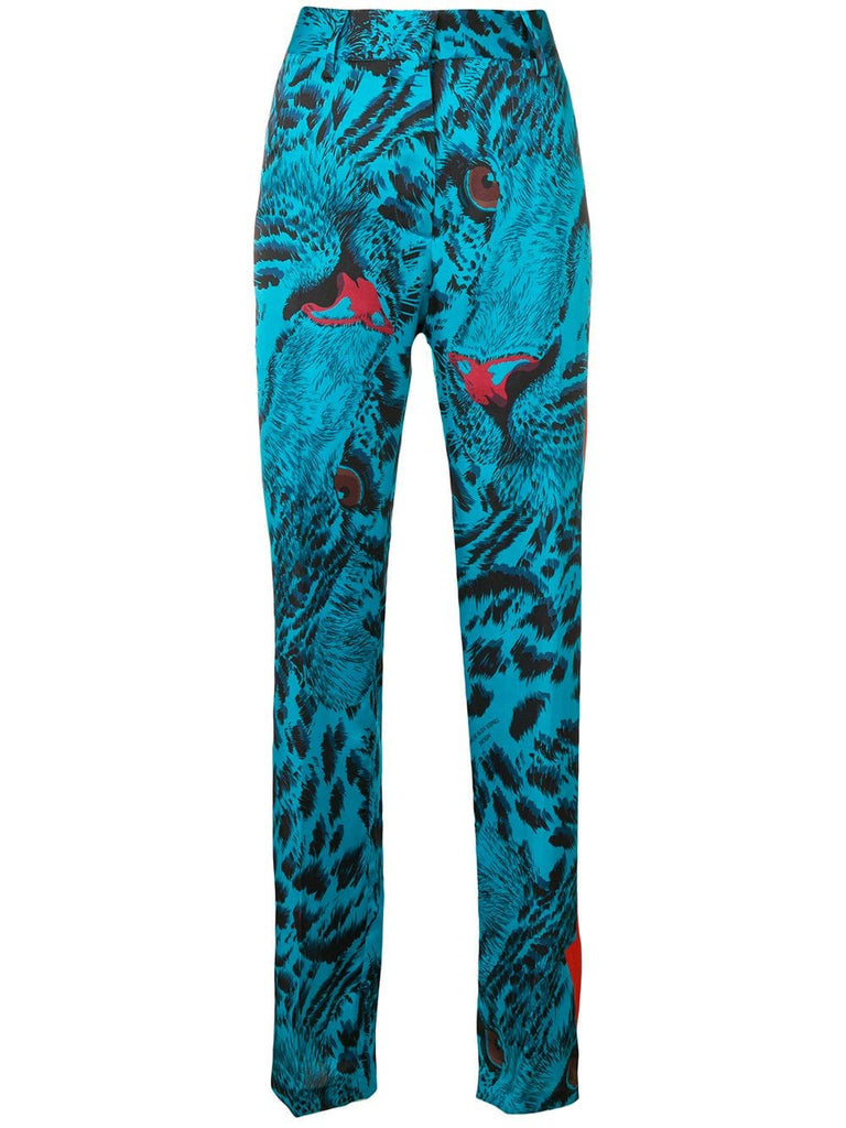 printed high waisted trousers