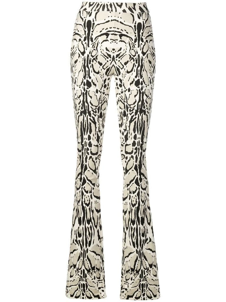 animal print flared leggings