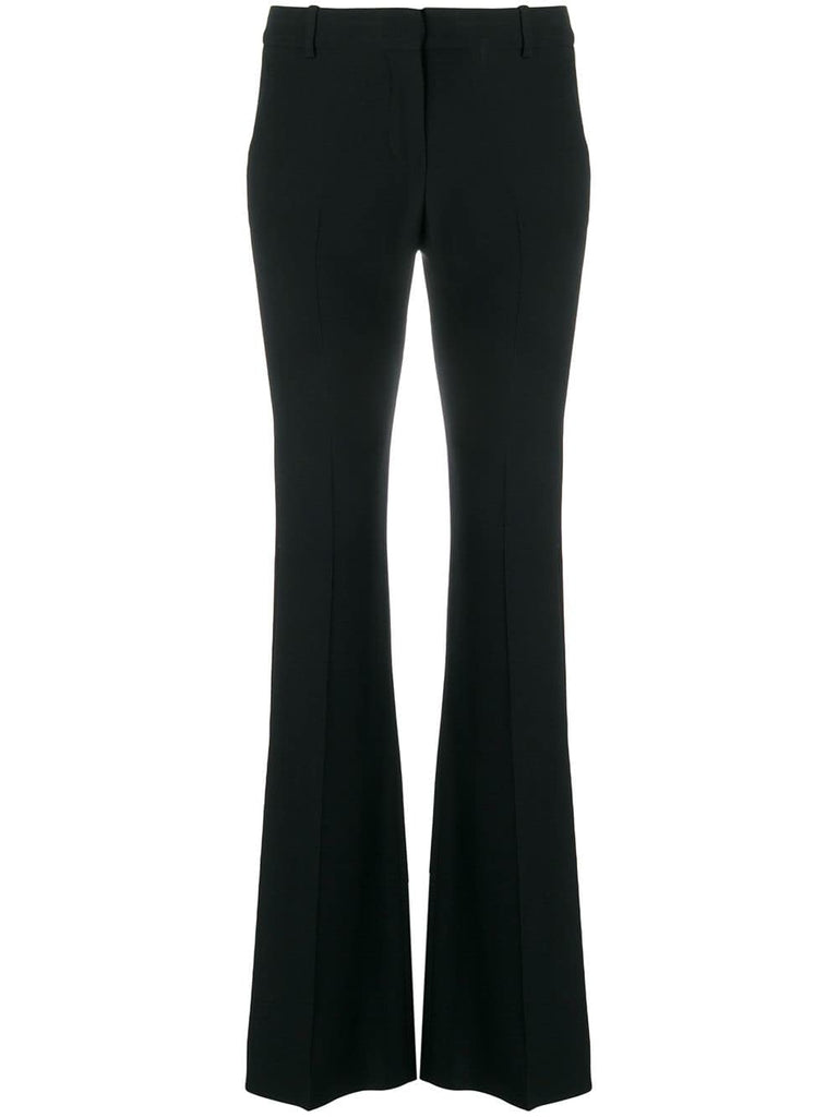 satin tape flared trousers